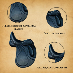 Sillín de salto inglés de caballo de cuero Premium Sillín de cuero genuino para caballos - Product Image 4