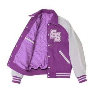 Chaqueta Universitaria Azul de Lana Gruesa con Mangas de Cuero, Parche de Chenilla con Letra R Personalizada, Chaqueta de Béisbol - Product Image 3