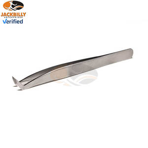 Pince à épiler pour extensions de cils Jackbilly JB-092, type L, volume, 11,5 cm, pointe de 8 mm, acier inoxydable, prise en main parfaite, manche uni, mat - Product Image 2