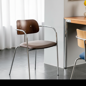 <span class=keywords><strong>Chaise</strong></span> de salle à manger en métal industriel nordique en <span class=keywords><strong>fer</strong></span> <span class=keywords><strong>forgé</strong></span> avec accoudoirs et dossier empilable Meubles de maison - Product Image 2