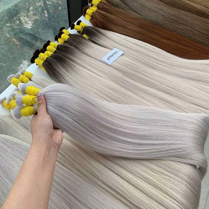 Envío a todo el mundo 2025 Venta caliente cabello vietnamita Remy Virgen Super doble dibujado Color Rubio extensiones a granel de alta calidad - Product Image 1