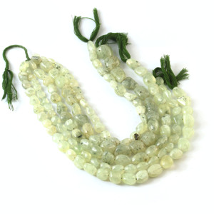 Perles lisses de préhnite naturelle, de 6x8 mm à 16x15 mm, perles de pierre précieuse préhnite verte, brin de 12 pouces, fabrication de bijoux, vente en gros - Product Image 1