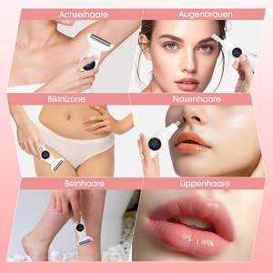 Rasoir intime sans fil pour femmes, tondeuse électrique étanche avec station de charge, double lame pour le corps et le visage - Product Image 4