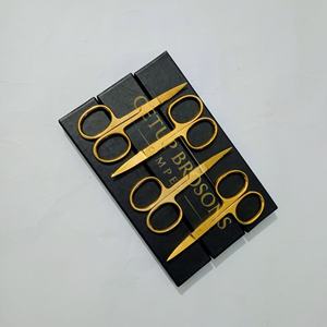 Tijeras Profesionales para Bebés de Acero Inoxidable con Cuchilla Curva de Plasma Dorado, Instrumentos de Belleza con Logotipo Personalizado - Product Image 6