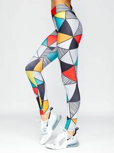 Mallas de gimnasio de cintura alta personalizadas para mujer, tela de punto de LICRA de poliéster cómoda, característica elástica, diseño estampado Sexy - Product Image 3