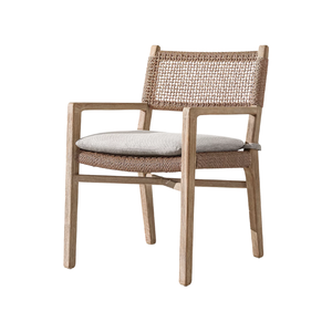 เก้าอี้รับประทานอาหารกลางแจ้งที่มีพนักพิงทอและที่นั่งเบาะ - Product Image 1