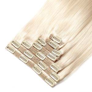 คลิปต่อผมแท้ 17 นิ้ว ผมตรง เรมี่ บราซิลเลี่ยน เกรด 12A สีบลอนด์วานิลลา # 60B - Product Image 1
