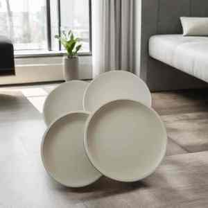 Assiettes alimentaires jetables carrées avec stratification mate et gaufrage en pâte à papier pour la restauration. - Product Image 3