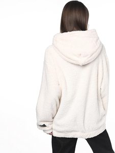 Sudadera de piel sintética con media cremallera para mujer, Jersey corto de forro polar cálido, sudaderas personalizadas, unisex - Product Image 5
