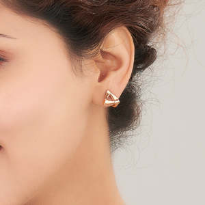 Pendientes de Zirconia para Mujer Golden Vertex - Joyería Religiosa de Moda para Fiestas - Product Image 2