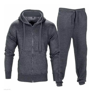Survêtement hommes avec poches zippées Full Zip Hoodie Sweatsuit 2 pièces Running Jogging Sports Casual - Product Image 6