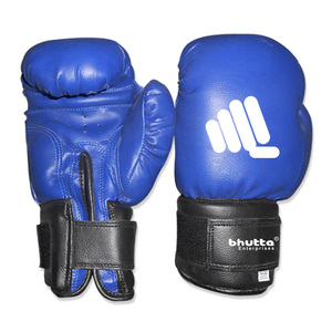 Gants de boxe bleus professionnels personnalisés pour adultes, en cuir durable, pour l'entraînement MMA, avec logo, nouvelle conception, gants de sport à doigts entiers - Product Image 1