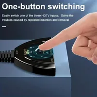 Conmutador Divisor HDTV 3 en 1 4K*2K de 3 Puertos con Cables Pigtail para Proyector, Computadora y Cine en Casa (Carcasa de PVC)