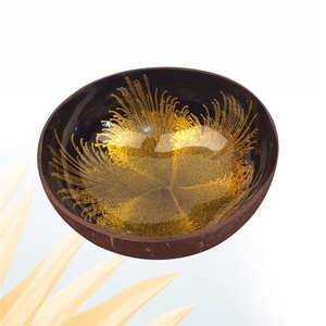 Bols en noix de coco laqués OEM ODM, faits à la main, polis, vaisselle écologique, échantillon gratuit, utilisation en fête, rotin, faible MOQ, vente en gros - Product Image 2