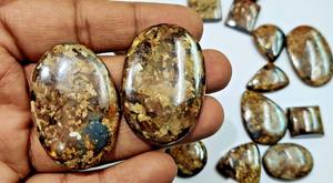 Cabochon naturel flashy Quartz Bronzite Fait à la main Dos plat Cristal semi-précieux Pierre précieuse pour la guérison et la fabrication de bijoux - Product Image 3