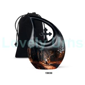 โกศสำหรับผู้ใหญ่สำหรับใส่เถ้ากระดูกของมนุษย์ตกแต่งสำหรับงานศพแบบไขว้ขนาดใหญ่พร้อมถุงกำมะหยี่ฟรี - Product Image 1