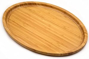 Plateau de service ovale en bois massif fait main – Plateau en bois naturel pour table basse, coiffeuse et décoration de cuisine - Product Image 3