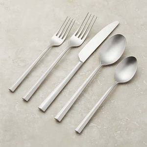 Unique Design <b>Thin</b> Waving Long Handle Silver Nickle Creative Cutlery Set for Restaurant Table - Product Image 4