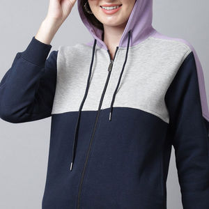 Conjunto de 2 piezas con logotipo personalizado para mujer, chándal de moda de manga larga para correr, conjuntos de entrenamiento con bloques de color para mujer - Product Image 5