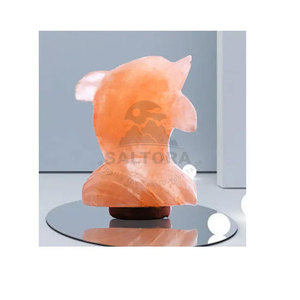 Meilleure qualité lampe à sel en forme de dauphin 100% pur sel de l'Himalaya lampe à sel en forme de dauphin à vendre - Product Image 3
