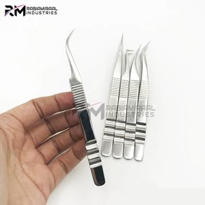 Pinzas Profesionales de Acero Inoxidable de Alta Calidad para Extensión de Pestañas, Punta Lisa de 10 mm de Longitud, Ángulo de 45/90 Grados - Product Image 3