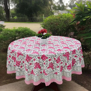 Nappe en coton Boho de luxe rose imprimé floral indien bloc couverture de cuisine à manger pour pendaison de crémaillère cadeau de pendaison de crémaillère Unique - Product Image 1