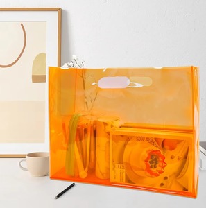 Custom Orange PVC <b>Plastic</b> <b>Tote</b> Shopping Bag | Waterproof Foldable Gift Packaging Pouch | Heavy Duty Clear Colored PVC Han - Product Image 6