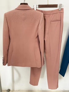 Ensemble de costume de créateur de mode professionnel pour femmes, nouvelle collection printemps/été 2024, élégant, blazer à un bouton, pantalon à paillettes - Product Image 4