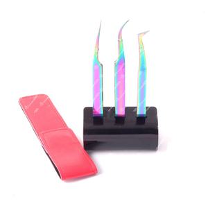 Pinzas de extensión de pestañas de acero inoxidable de alta calidad Soporte de exhibición Logotipo personalizable y soporte de pinzas acrílicas de Punta puntiaguda - Product Image 3