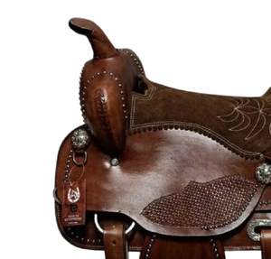 Juego de sillas de montar de cuero genuino de primera calidad, combinación perfecta para carreras de inglés de resistencia occidental para montar a caballo - Product Image 2