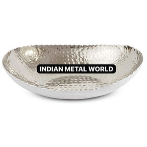 Admirable cuenco para servir de Metal plateado martillado, plato de postre de Mesa para el hogar para hoteles, bodas, cuenco de Chocolate pulido moderno - Product Image 2