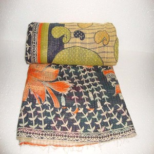 Boho Kantha edredón hecho a mano indio Vintage manta Reversible colcha ropa de cama tela de algodón funda de sofá edredón bohemio - Product Image 2