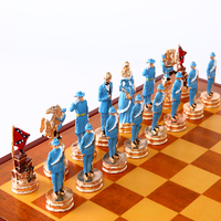 Jeu d'échecs en métal sur le thème de la guerre civile