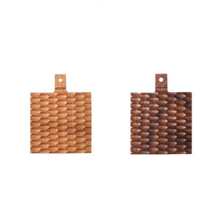 Vente en gros de sous-verres carrés en bois fins de style classique personnalisés Chêne naturel Hêtre Acacia Noyer pour thé Café Boisson Pot-Blanc uni - Product Image 1