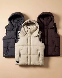 Gilet douillet sans manches imperméable en polyester bouffant écologique réversible avec logo brodé personnalisé pour hommes femmes hiver chaud - Product Image 1