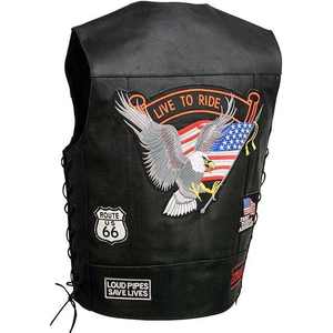 เสื้อกั๊กหนังแท้สำหรับผู้ชาย ขายส่ง สำหรับขี่มอเตอร์ไซค์ ปักลายตามสั่ง สไตล์คลาสสิก ใส่ได้ในฤดูหนาว ระบายอากาศได้ดี รุ่น 2026 - Product Image 3