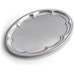 Plateau de service en aluminium moulé de forme ronde avec poignée en laiton floral moulé design martelé disponible au prix le plus bas pour Salec - Product Image 6