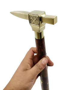 bulk supplier Brass Anvil Handle Royal Wood Walking Stick Cane 3 fold Open Nautical Vintage Style