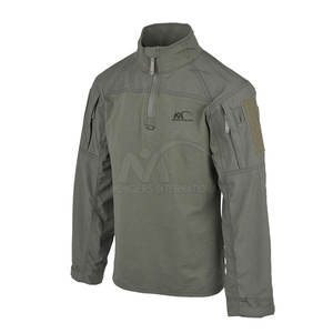 เสื้อเชิ้ตผู้ชายแบบยุทธวิธี ผ้าถักโพลีเอสเตอร์/คอตตอน ระบายอากาศ แห้งเร็ว สำหรับฝึกซ้อม ขายส่ง MOQ ต่ำ - Product Image 1