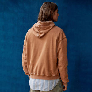 Personnalisé en détresse Vintage lavé à capuche pull lourd soleil fané teinture Streetwear 100% coton surdimensionné goutte épaule à capuche - Product Image 3