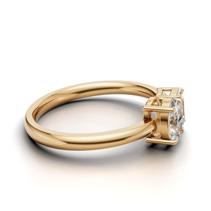 Anillo Toi Et Moi con diamante cultivado en laboratorio certificado por IGI, oro amarillo/blanco y rosa de 18 quilates, forma ovalada y esmeralda, anillo de compromiso para mujer - Product Image 4