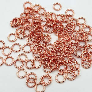 7mm Copper Twisted Closed Jump Rings-<b>Gold</b>/Silver/Rose <b>Gold</b> Plated Nickel Free Jewelry Making Findings Packaged in Bag - Product Image 1