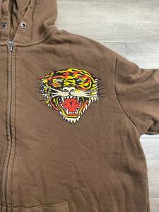 High End Custom Puff Blank Oversized Vintage Acid Wash Fleece Zip Hoodie Sin cordón Doble cremallera Sun Faded Zip up Hoodie - Product Image 3