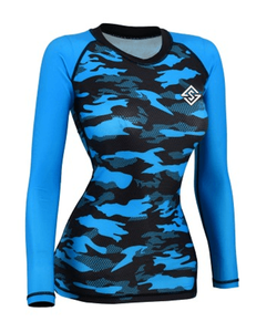 Nouveau Design Compression Gym Chemises Surf Manches Longues Logo Personnalisé UV BJJ MMA Sublimé Femmes Rash Guard Polyester/Nylon - Product Image 3