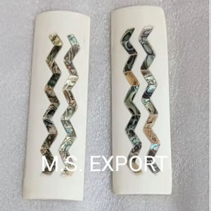 Mango de cuchillo de marfil de hueso de camello pulido con diseño de abulón ecológico con una característica elegante e inspirada en el amor - Product Image 1