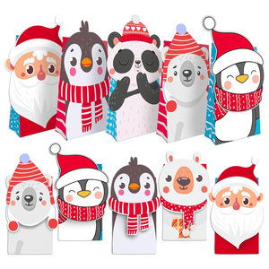 Sacs de cadeaux de vacances Kraft et autocollants de Noël Fournitures de fête parfaites pour les célébrations festives Boîte en papier à pois - Product Image 1