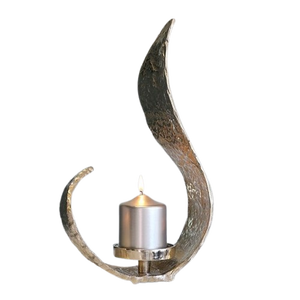 Aluminum Sculpture With Metal Candle Holder Royal Wedding Table Decoration With Customized Logo Handmade Candle Holders - Product Image 1