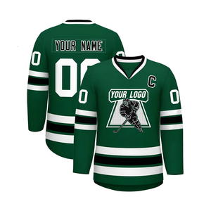 Vente en gros de maillots de hockey sur glace sur mesure avec logo imprimé par sublimation, couleur personnalisée, équipe de hockey 100% polyester pour hommes - Product Image 2