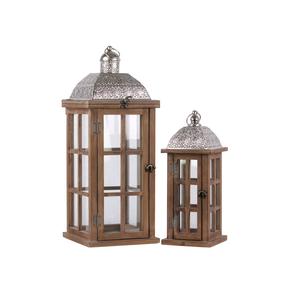 Direct Factory Supply European Style <b>Wooden</b> Candle Holder <b>Lantern</b> with Wind Proof Available at Affordable Price - Product Image 1