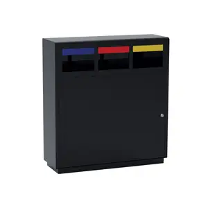 维罗纳高级废物分类站-耐用镀锌钢，带光滑聚酯涂层-带彩色标签